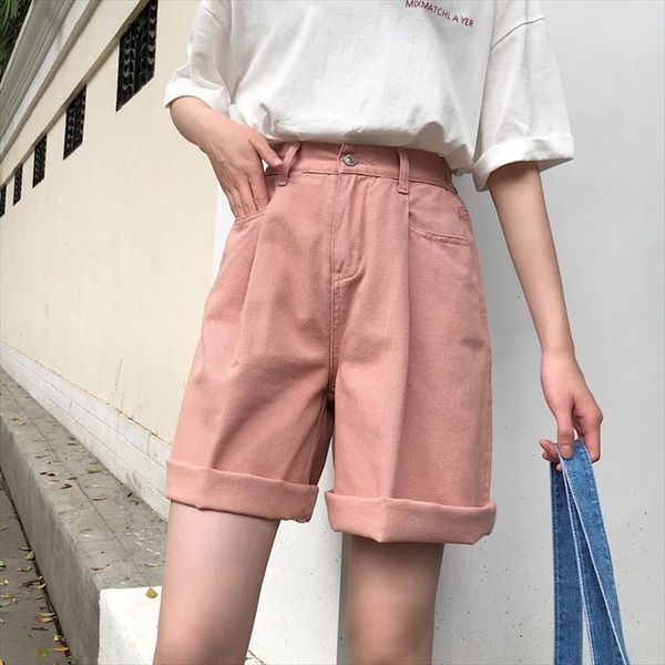 

fashion 2020new summer women cotton cargo shorts korean high waist short pocket elastic wide leg shorts casual loose ants, White;black