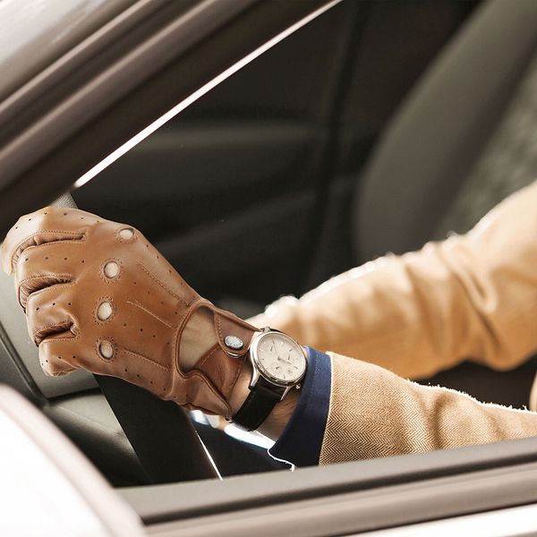 

feiqiaosh luxury men' genuine leather single layer unlined breathable wear-resistant driving motorcycle gloves for women, Blue;gray