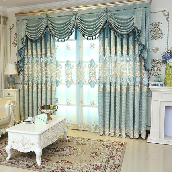 

jane europe curtains for living dining room bedroom luxury bedroom valance embroidery yarn window chenille fabric custom1
