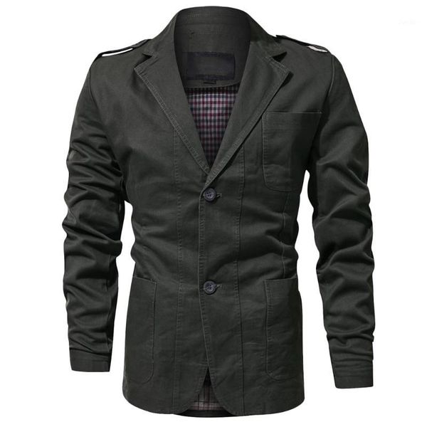 

kancoold blazer men casual blazers cotton denim parka men's slim fit jackets green khaki large size outdoors outwear coat 8191, Black;brown