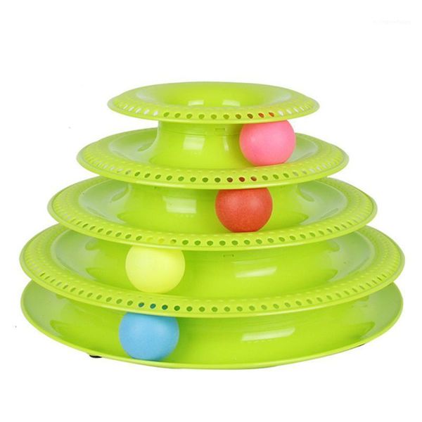 

pet interactive cat toys tower funny toy for cats plate 3 balls 4 levels1