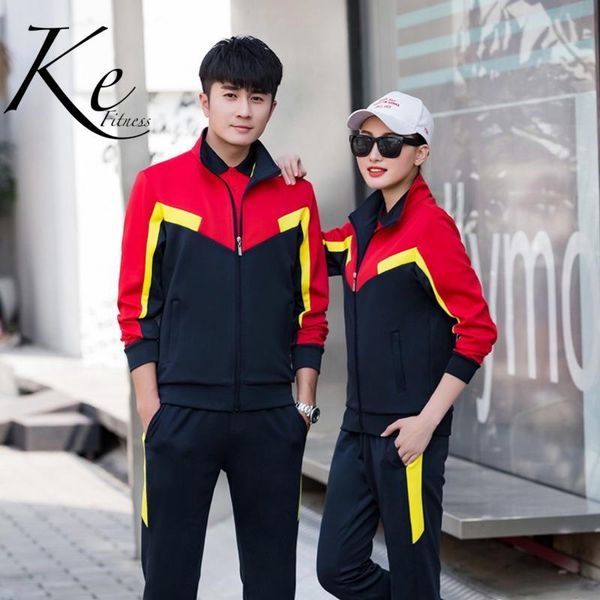 

ke poliester 95% uniforms three-piece suit clothes short-sleeved couple extra big size clothes tracksuit men sports set women, White;black
