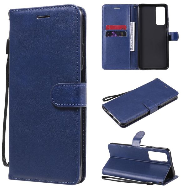 

for huawei honor play4 solid color horizontal flip protective leather case with holder card slots wallet p frame lanyard