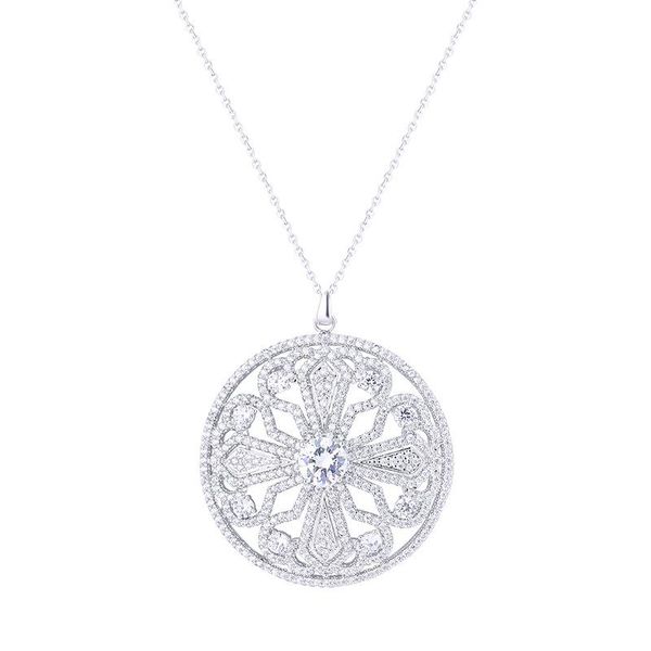 

chains european and american jewelry personality fashion creative hollow necklace female round lining cross pendant one drop, Silver