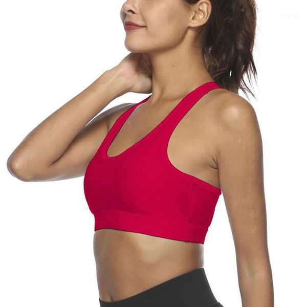 

women sports yoga running bra crop vest padded bras with pocket als881, White;black