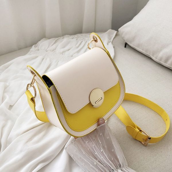 

ukbqe shoulder women's saddle bag hipster summer 2019 new fashion korean style contrast color single crossbody texture fashionable summ