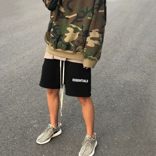 

fear of god essentials double track fog high street wind summer five point beach drawstring shorts
