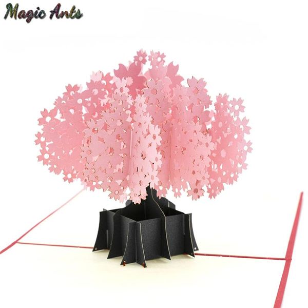 

цветение cherry tree 3d всплывающий карты подарок на день рождения с конвертом наклейки jp sakura laser cut приглашение поздравительные откр