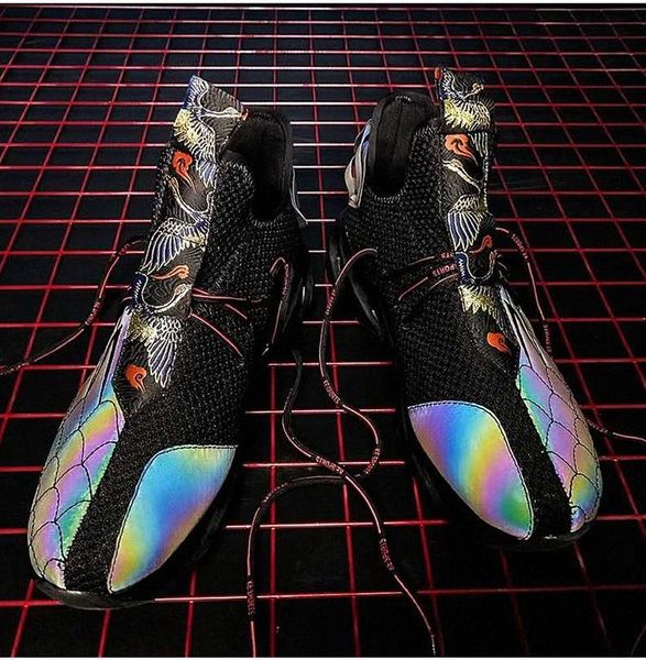 

Hip Hop Men's Casual Embroidery Chunky Sneakers Fashion Blade Shoes Breathable Mesh Reflective Discolor Dad Sports Sneakers #eP5B