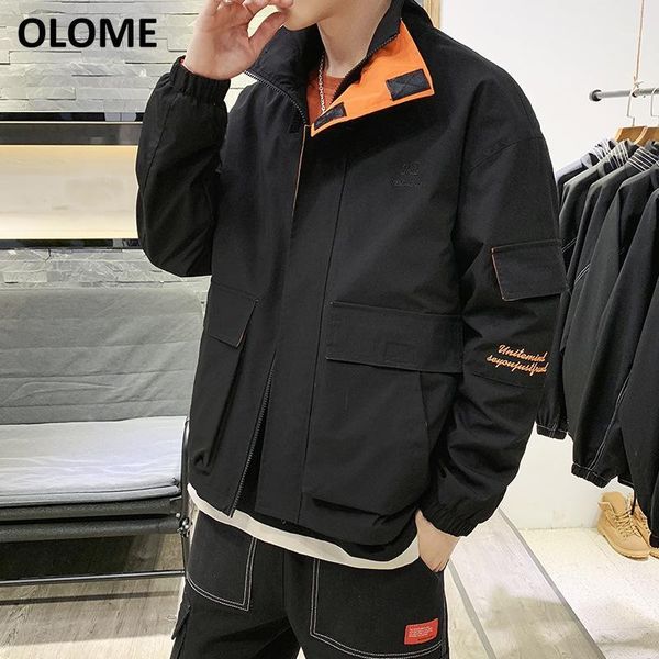 

men's jacket 2019 spring and autumn men's korean version of the trend of young students set solid color casual jacket men.1, Black;brown