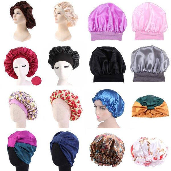 

elastic shower cap hat reusable bath head hair cover salon shower cap fshion night sleep head cover bathing accessories1