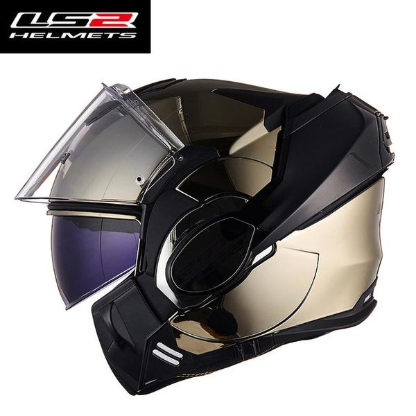 

ls2 chromed black 180 degree flip up helmets motorcycle ece ls2 valiant abs pinlock antifog dual visors full open face helmet