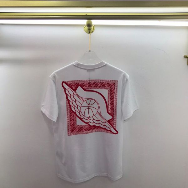 

fashion summer spring europe paris american basketball flocking pattern cooperation cotton t shirt men tee women street casual tshirt, White;black