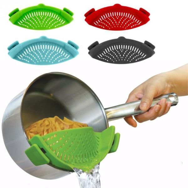 

colander filter kitchen snap silicone plate wash fruits rice vegetables and noodles washing draining board t2x9