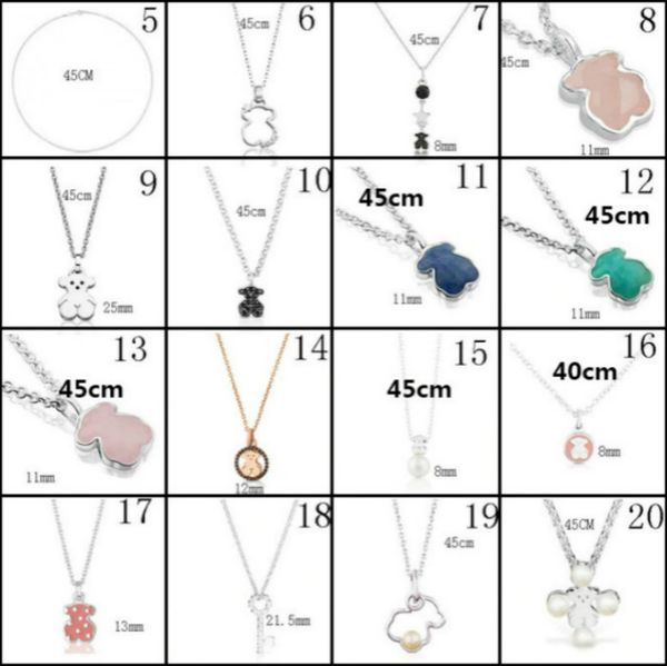 

new 2020 100% 925 sterling silver bear pendant fashion necklace diy jewelry manufacturer wholesale