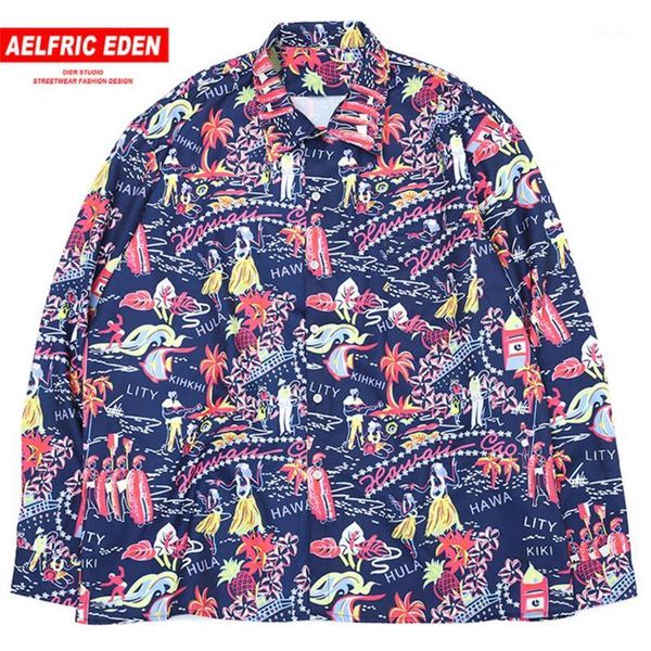 

aelfric eden fashion letter printed mens shirts 2019 harajuku streetwear casual cotton hip hop ribbon male long sleeve outwear1, White;black