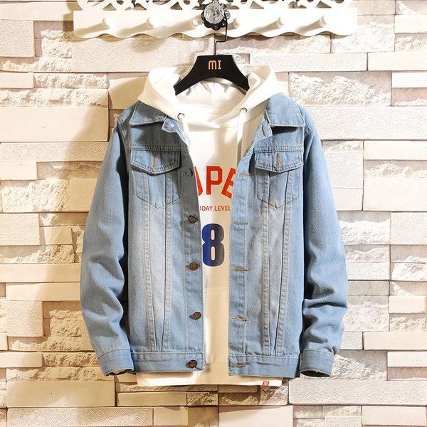 

spring autumn mens denim jacket trendy fashion bomber thin ripped male cowboy jeans jackets dropshipping coat, Black;brown