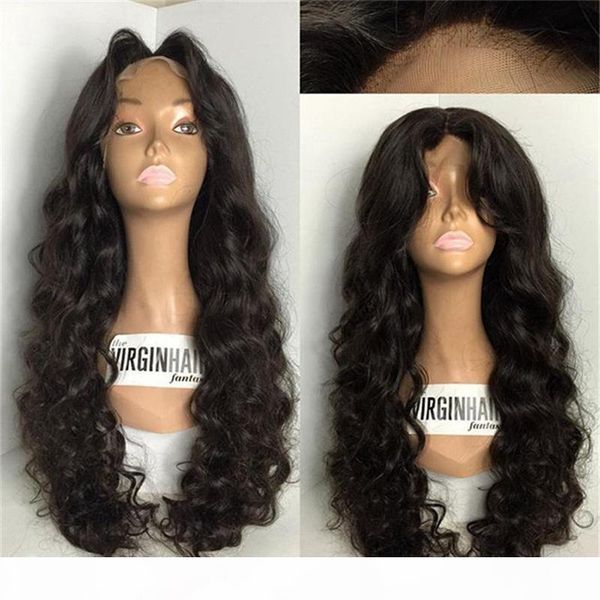 

150 density body wave pre plucked lace front wigs 8-24 inch remy hair glueless brazilian human hair wigs natural hairline, Black;brown