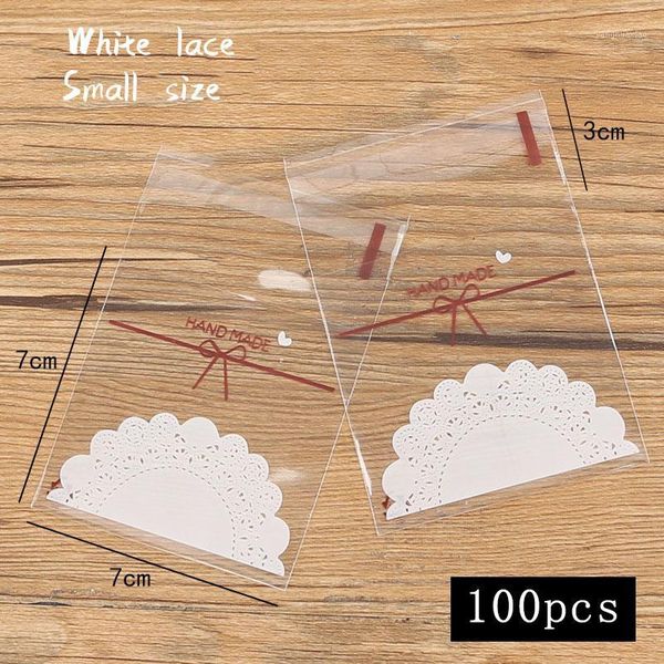 

gift wrap 100pcs/lot cookies bag transparent red rope bow homemade handmade snack packaging wedding nougat wrapper pack bag1