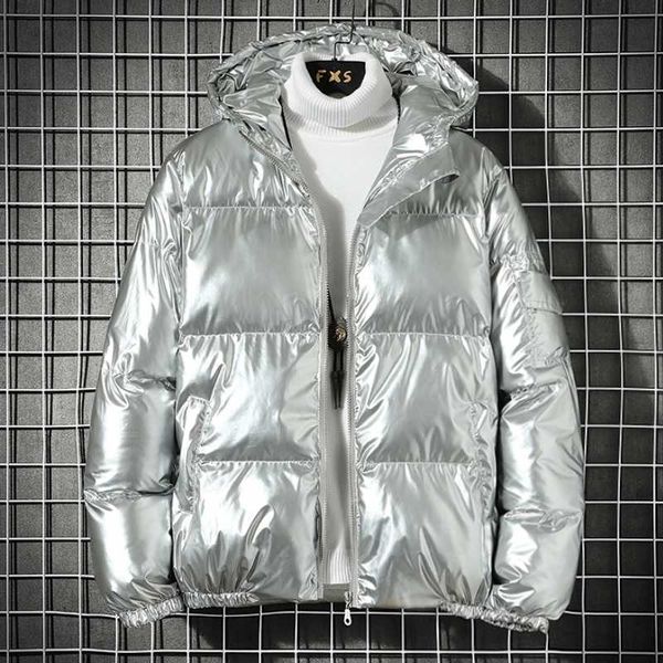 

men's down & parkas cotton-padded jacket for men in winter, plus size, short style, bright-faced coat, hooded, warm, Black