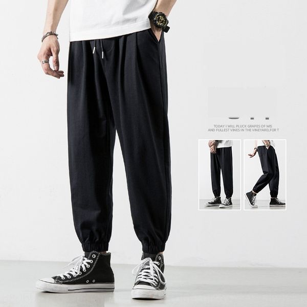 

men's autumn wear new korean casual pants fashion breathable loose capris sports corset harun casual pants for men yg3pu, Blue