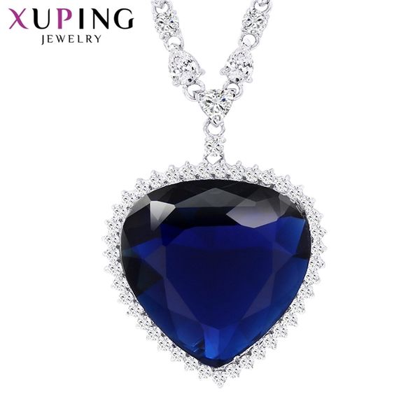 

xuping heart shape pendant necklace with synthetic cubic zirconia jewelry for women christmas day gifts m11-43164 201013, Silver