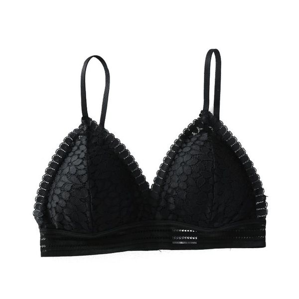 

bras women wireless thin underwear lingerie soft bralette seamless lace bra, Red;black