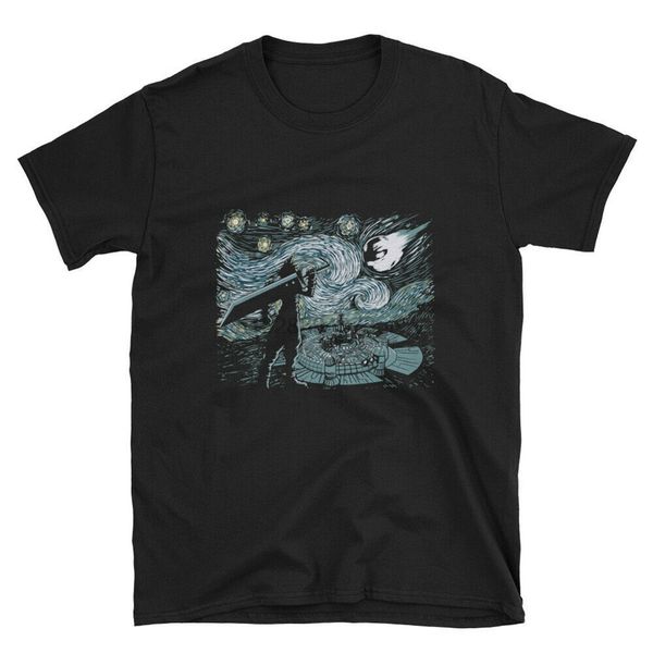 

black mens final fantasy vii ff7 logo cloud strife starry night t shirt pure cotton tee shirt sport hooded sweatshirt hoodie