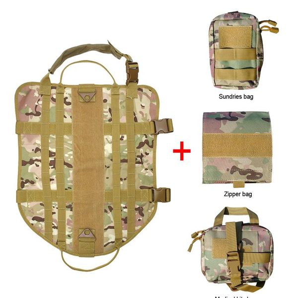 

dog harness military tactical pet k9 working dog molle vest nylon adjustable for medium large dogs training german sheph bbylda