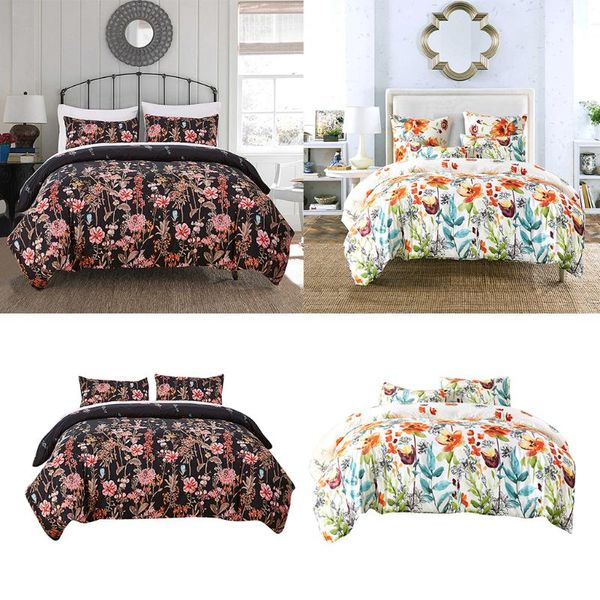 

bedding sets 3pcs/set floral set quilt cover pillow case 100% polyster zipper