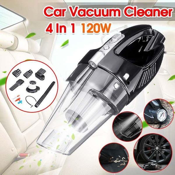 

4-in-1 portable car vacuum cleaner dc 12v 12000pa wet and dry dual use vacuum cleaner for auto clean 120w handheld car mainten1