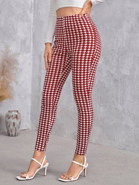 

high waist houndstooth leggings r6wq#, Black
