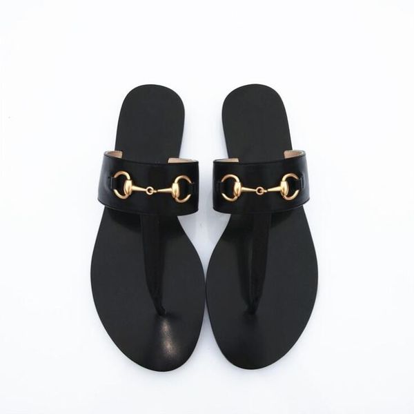 

europe trend designer women flip flops est genuine leather lady flat shoes fashion leisure flip toe beach sandals slippers, Black