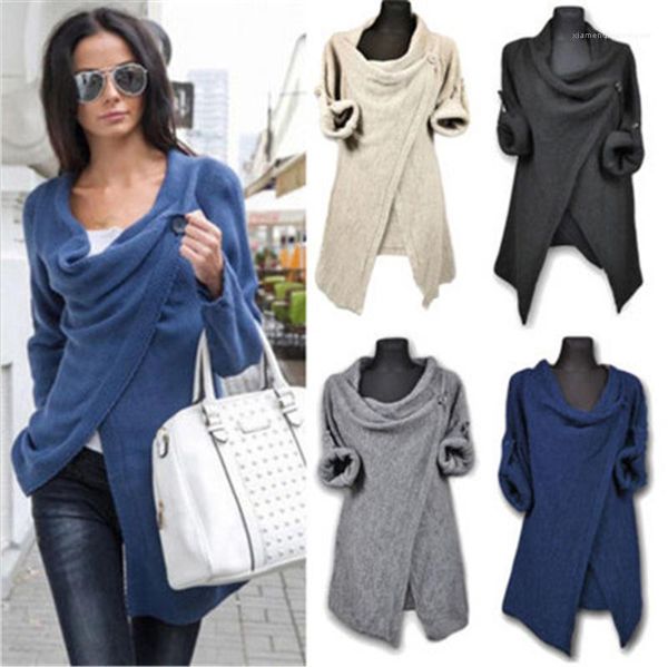 

new loose casual knit sweaters women solid color sweater fashion trend irregular neck long sleeve pullover sweaters designer female autumn, White;black