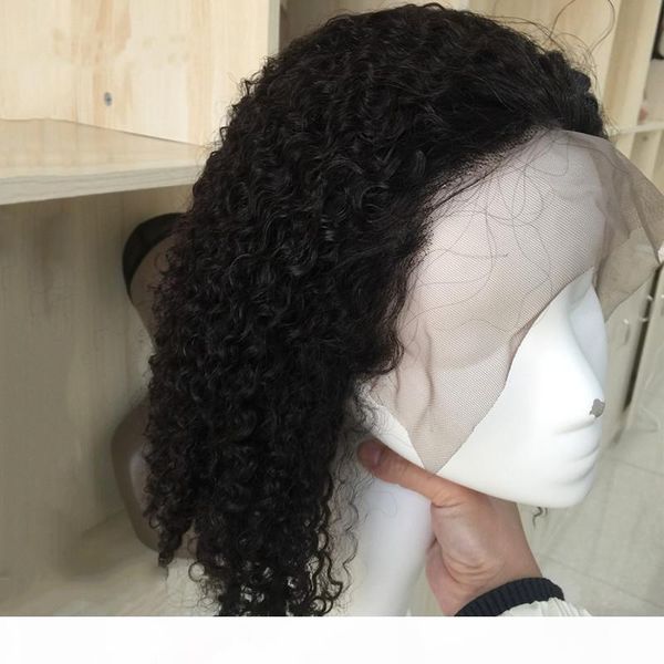 

brazilian kinky curly 100% human hair wigs pre-plucked hairline bob curly lace front and full lace wigs for black women, Black;brown