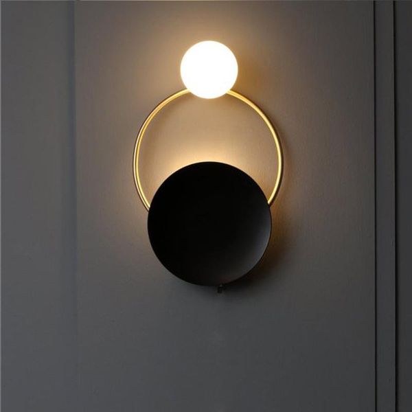 

designer creative wall lamp spherical metal wall lights living room bedroom bed aisle model room sconce lights fixture