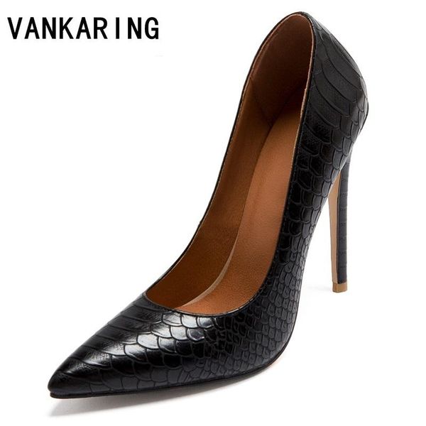 

women's print microfiber leather pointed toe thin high heels pumps gorgeous evening party stiletto shoes women pumps, Black
