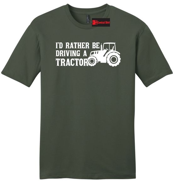 

sport casual printing tee i'd rather be driving a tractor funny mens soft t shirt country farm life tee z2 man t-shirt