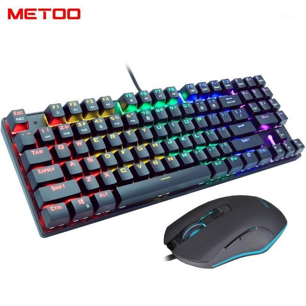 

keyboard mouse combos metoo z55 gaming mechanical and set 89 keys wired backlight mice russian/us for pc lap