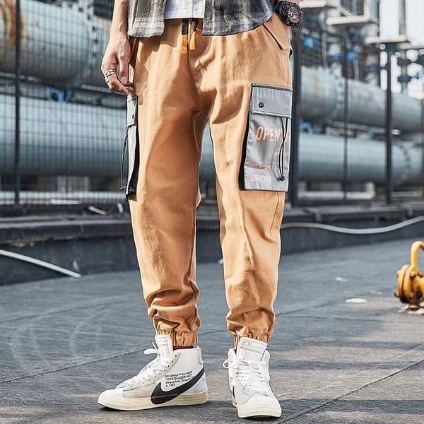 

streetwear mens hip hop jogging pants casual men trousers big size loose sweatpants male 2021 new multi pocket harem pants1, Black