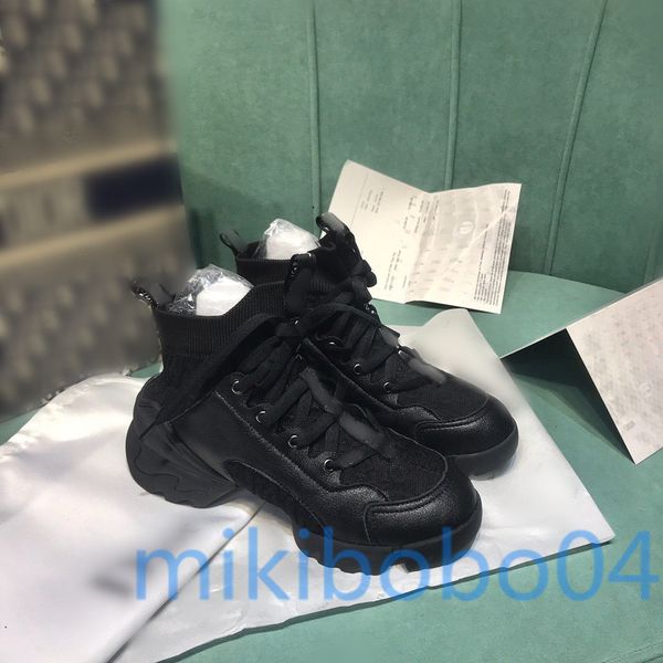 

2019 fashion luxueux women shoes women neoprene grosgrain ribbon d-connect sneakers lady wrap-around rubber sole casual shoes, Black