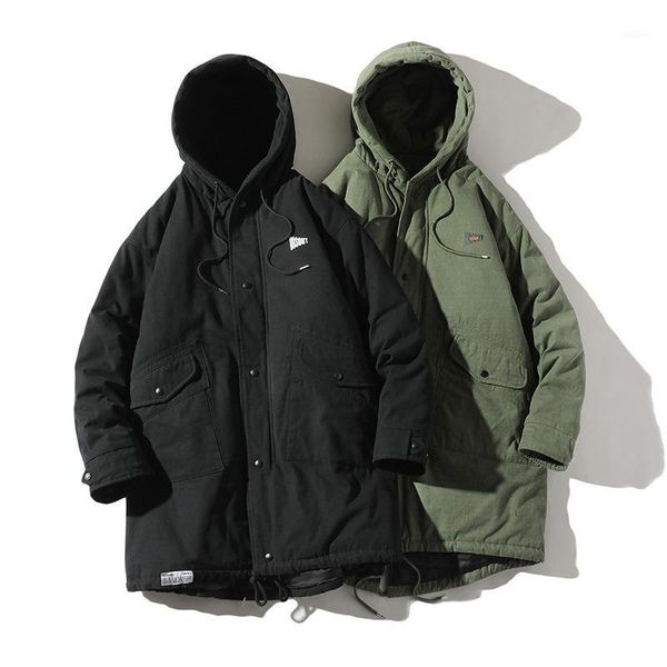 

2019 retro long tooling cotton suit men's winter new thick warm coat jacket1, Black