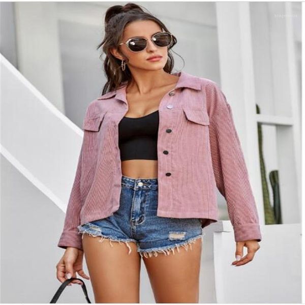 

spring autumn women lapel solid lantern long sleeve corduroy shirt commuter fashion elegant single-breasted casual loose blouses1, White