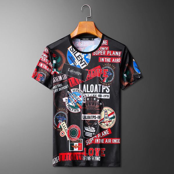 

barroco mode pantalon camiseta cuts short tee 2021 new shirt homme printing man from party club fz12, White;black