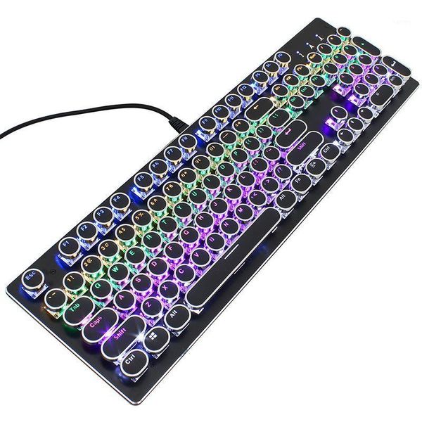 

typewriter mechanical keyboard, steampunk style mechanical keyboard, backlit game wired keyboard usb for pc/mac and lap
