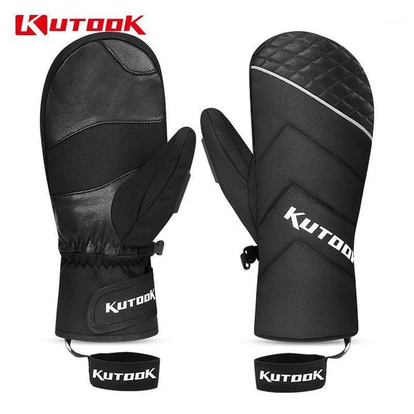 

kutook thermal skiing gloves winter outdoor sports cycling warm waterproof reflection snowmobile mittens for men women skiing1