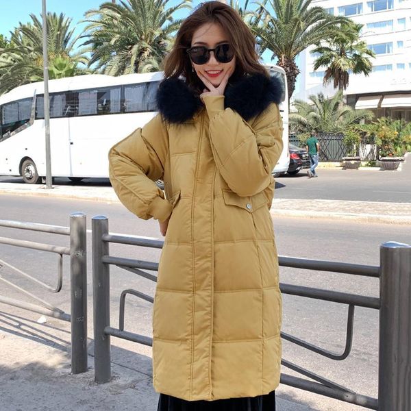 

women's trench coats korean winter jacket for women wearing synthetic fur in 20211, Tan;black