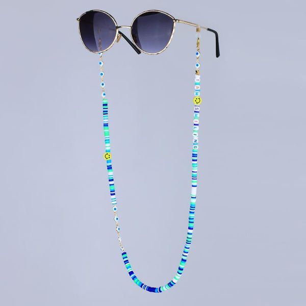 

chains kelitch chain for reading glasses women beaded letter patchwork mask, Silver