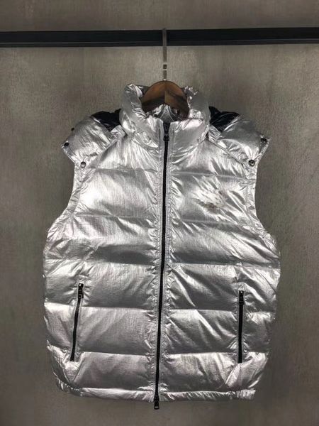 

designer bright color fashion men waistcoat thickened duck down women waistcoat down jacket lovers designer waistcoat down jacket 2101601b, Black