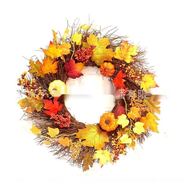 

pbqy2 45-60cm thanksgiving pumpkinbutterfly maple autumn decorative pendant home window pine fruit pumpkin bow wreath leaf pumpkin pendant 3